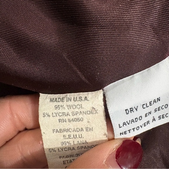 Vtg Jones New York Brown Wool Blazer Made in USA Women’s Size 12 Career Academia - Picture 11 of 15